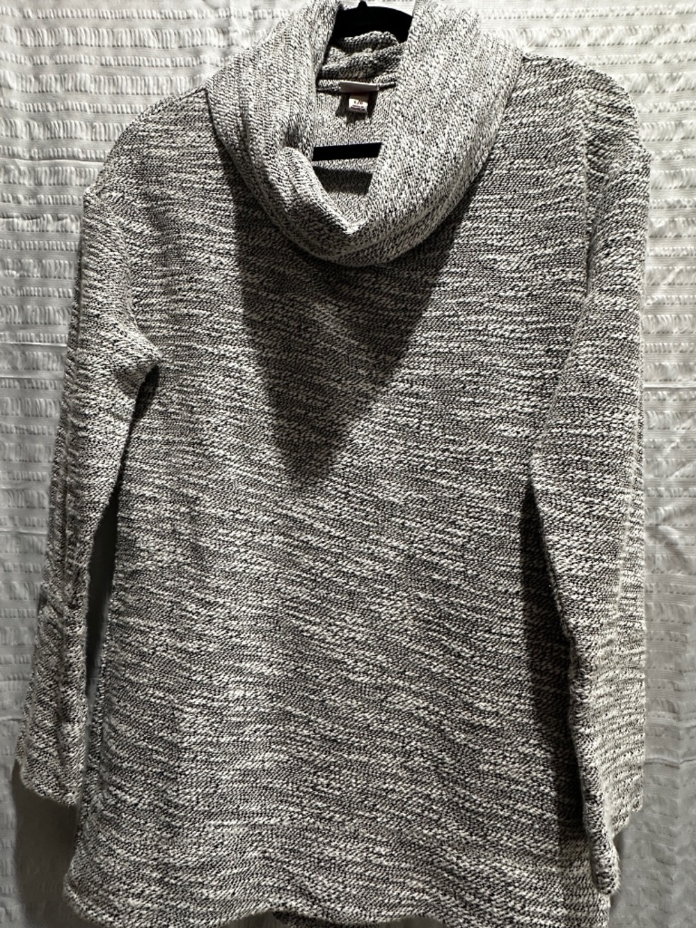 Merona L/G Gray Marled Cowl Neck Tunic Sweater Long Sleeve